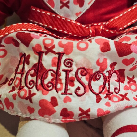 Personal Creations Valentine Cuddle Time Rag "Addison" Doll - Picture 7 of 9